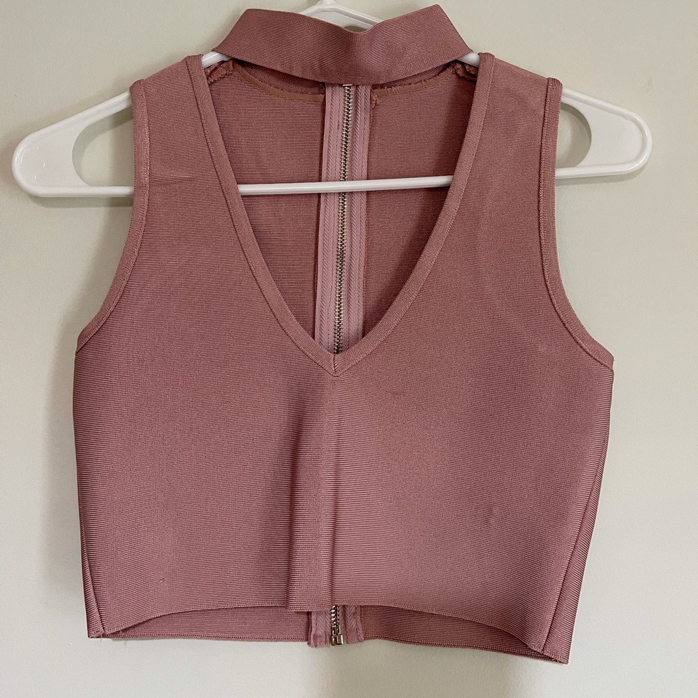 Blush Zip Crop Top